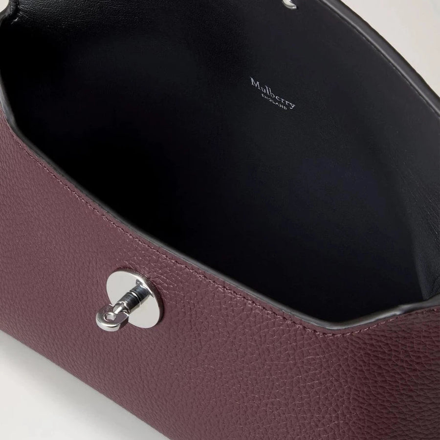 Mulberry Darley Cosmetic Pouch Small Classic Grain Black Cherry