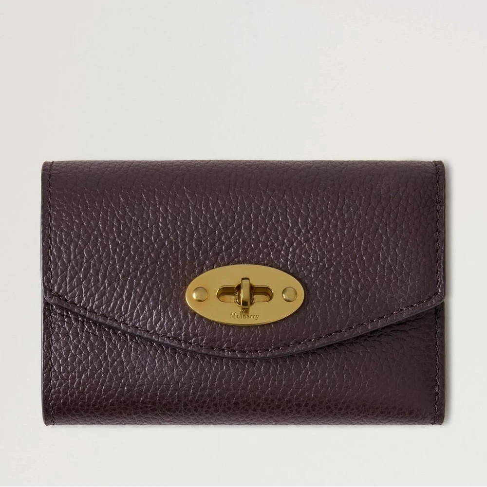 Mulberry Darley Folded Multicard Wallet Small Classic Grain Ebony