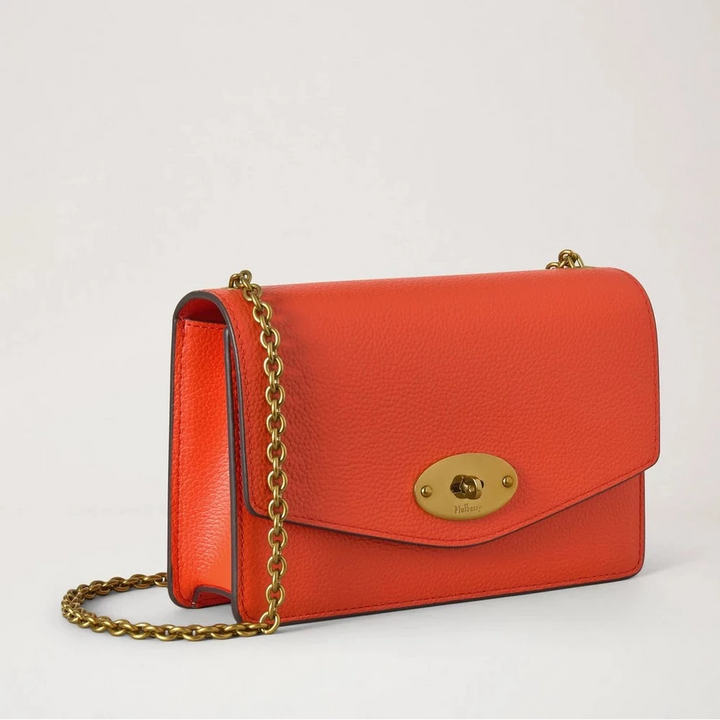 Mulberry Klein Darley Coral Orange Small Classic Grain 