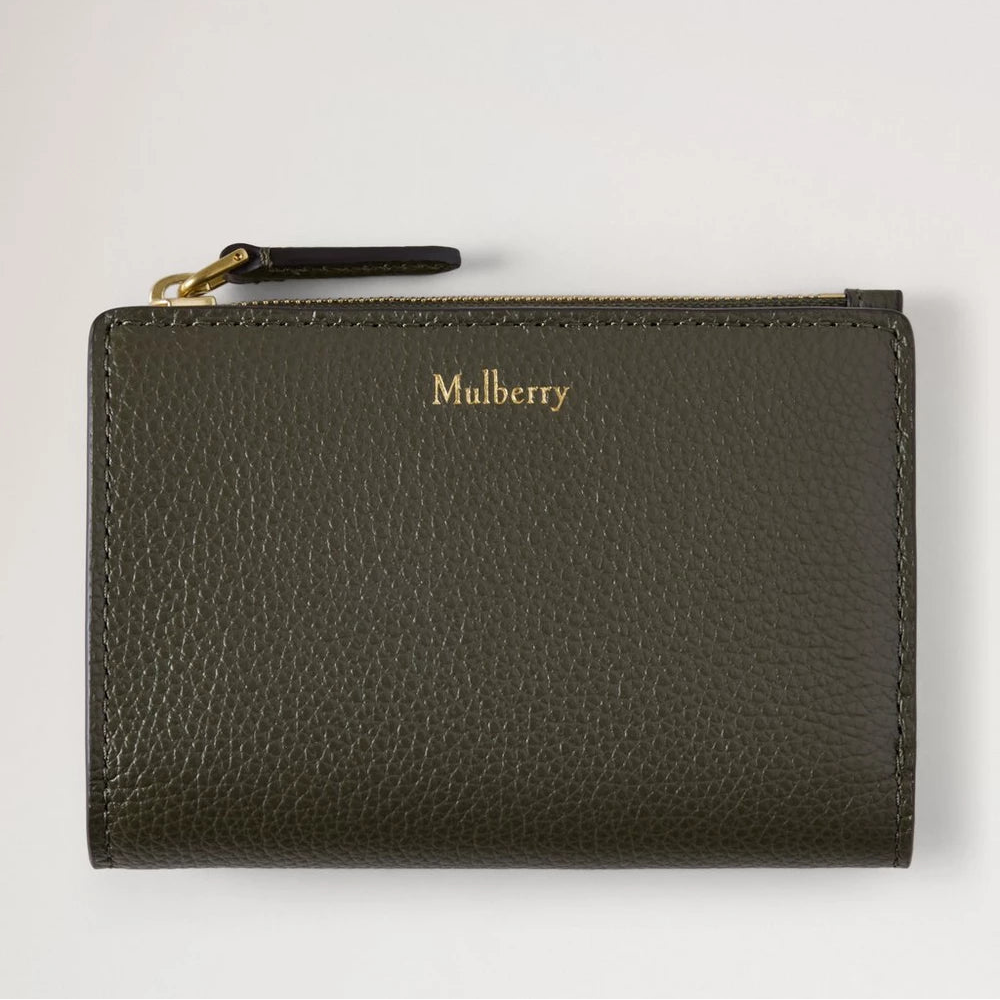 Mulberry Continental Bifold Zipped Wallet Juniper Green Small Classic Grain – RL8045/205Q749