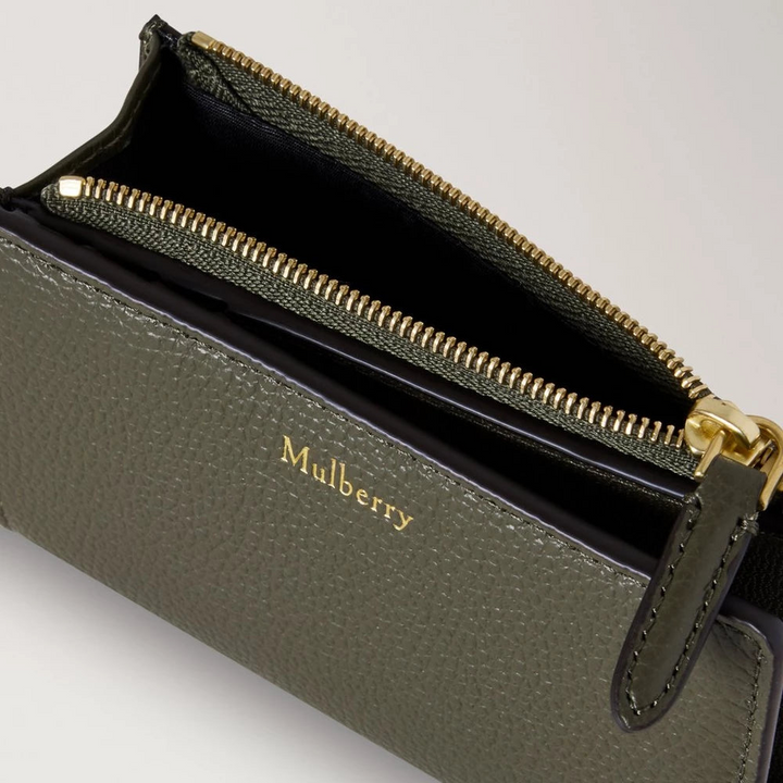 Mulberry Continental Bifold Zipped Wallet Juniper Green Small Classic Grain – productafbeelding 2