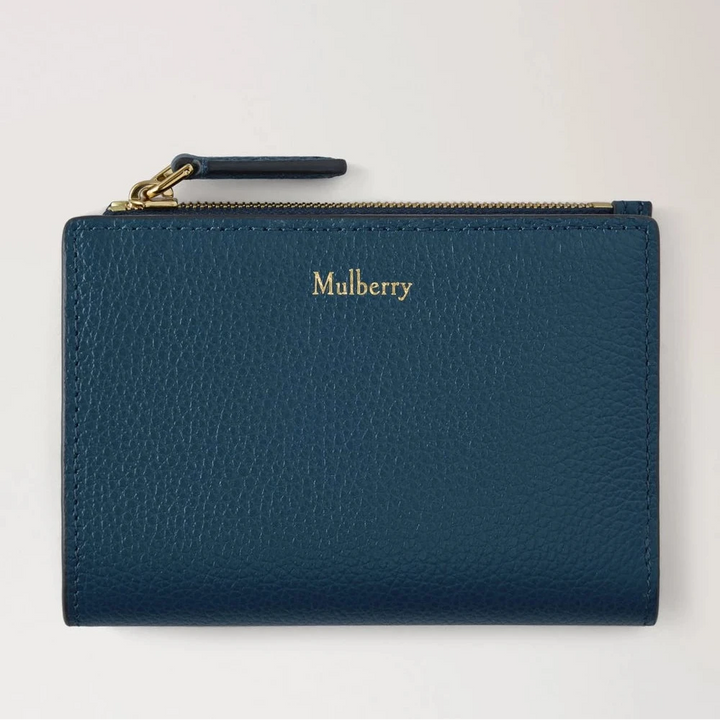 Mulberry Continental Bifold ritsportemonnee Out of the Blue Small Classic Grain 