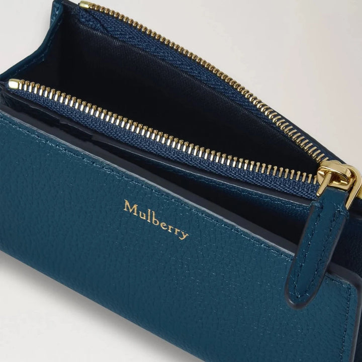 Mulberry Continental Bifold ritsportemonnee Out of the Blue Small Classic Grain 