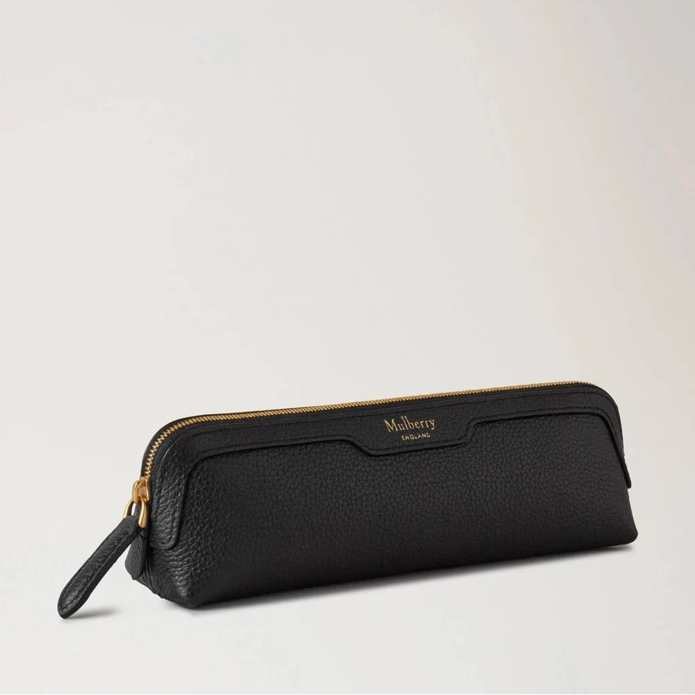 Mulberry Pennenetui Zwart Small Classic Grain 