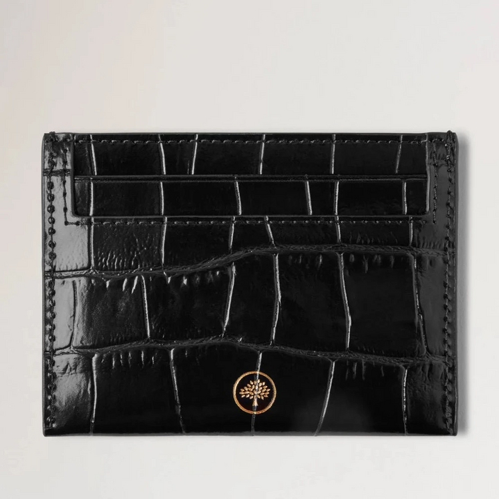 Mulberry Credit Card Slip Black Shiny Small Croc