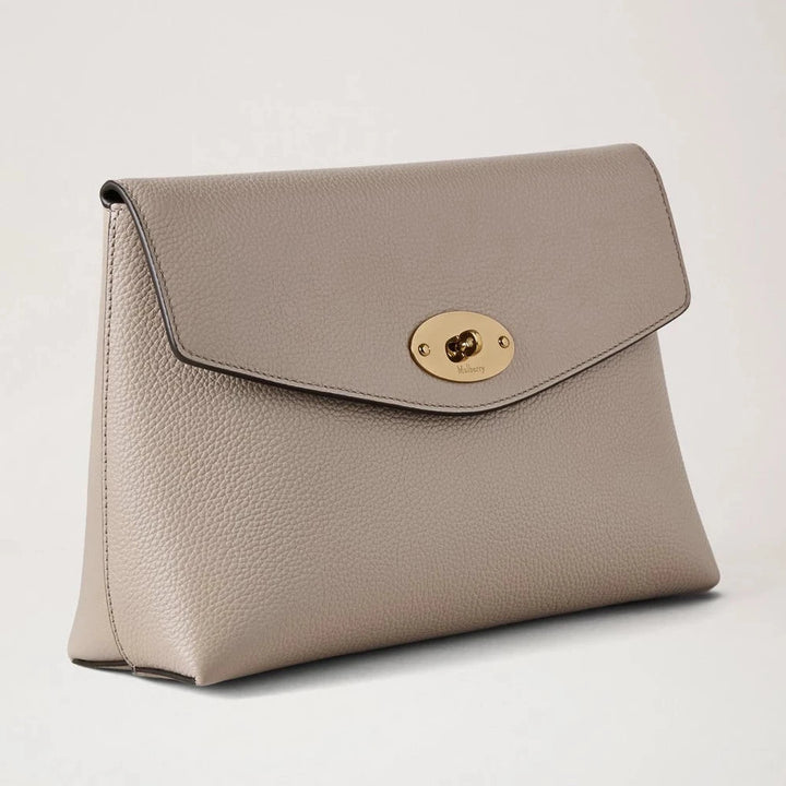 Mulberry Grote Darley cosmetic pouch Cashmere Taupe Small Classic Grain 