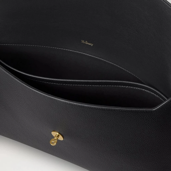 Mulberry Darley Envelope Pouch Black Small Classic Grain