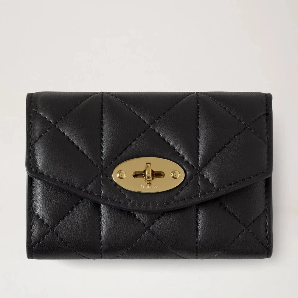 Mulberry Darley Folded Multi-Card Wallet Black Quilted