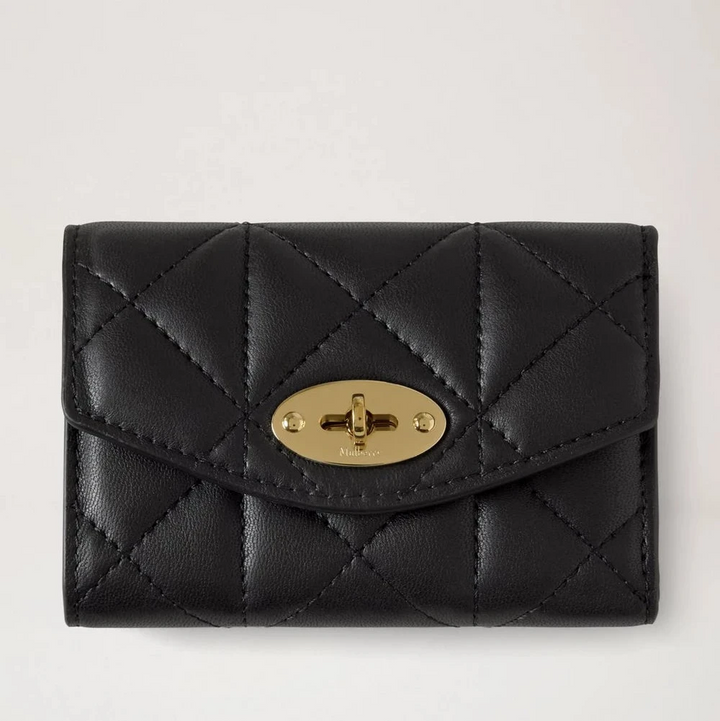 Mulberry Darley Folded Multi-Card Wallet Black Quilted