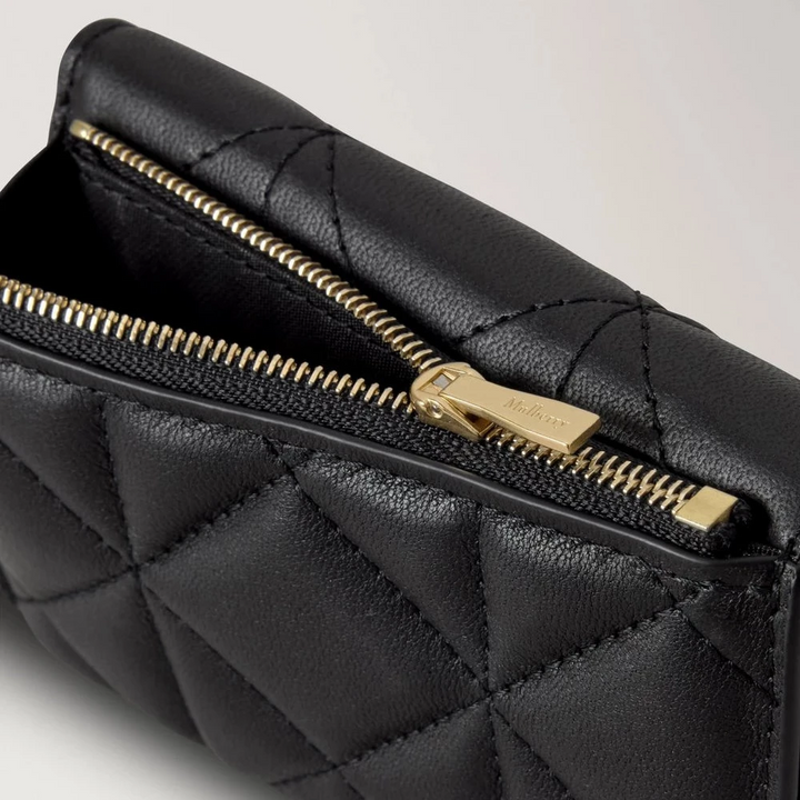 Mulberry Darley Folded Multi-Card Wallet Black Quilted