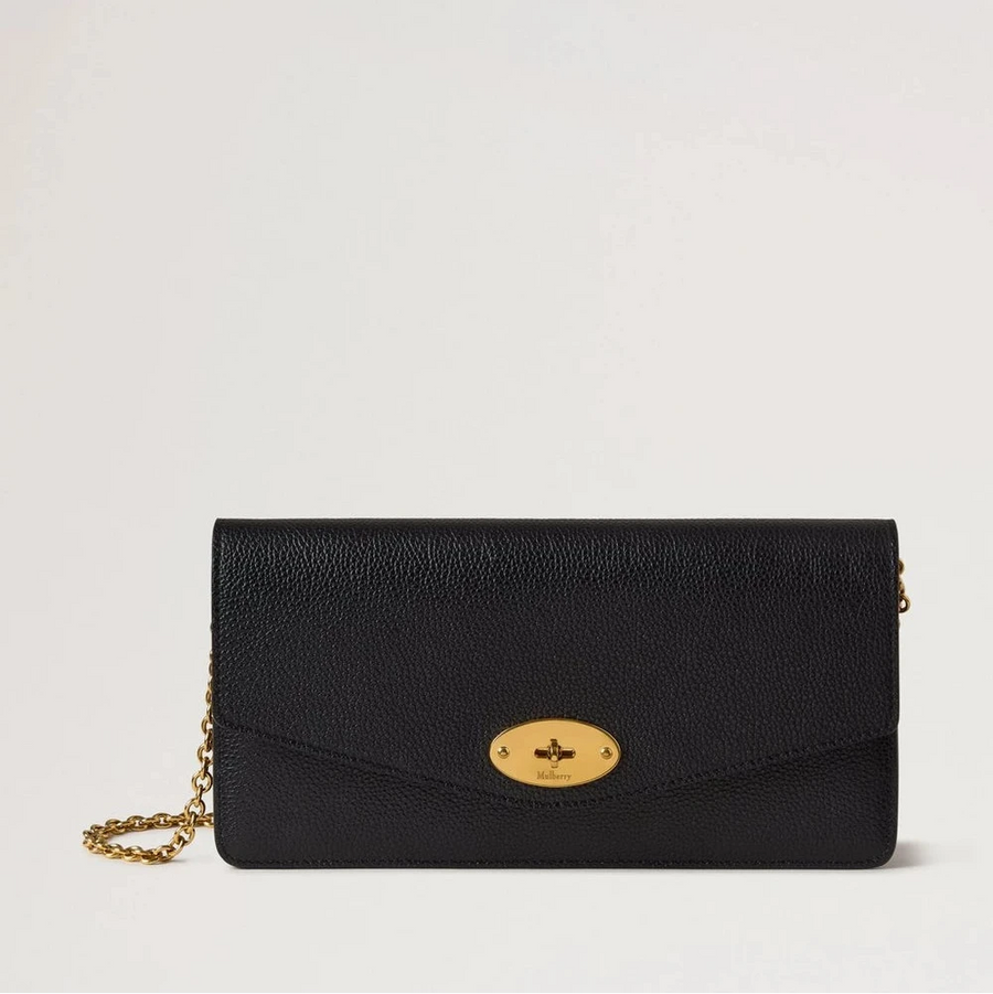 Mulberry Darley Clutch Klein Klassiek Korrel Zwart