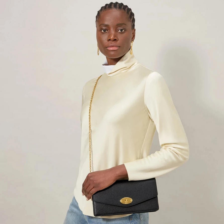 Mulberry Darley Clutch Klein Klassiek Korrel Zwart