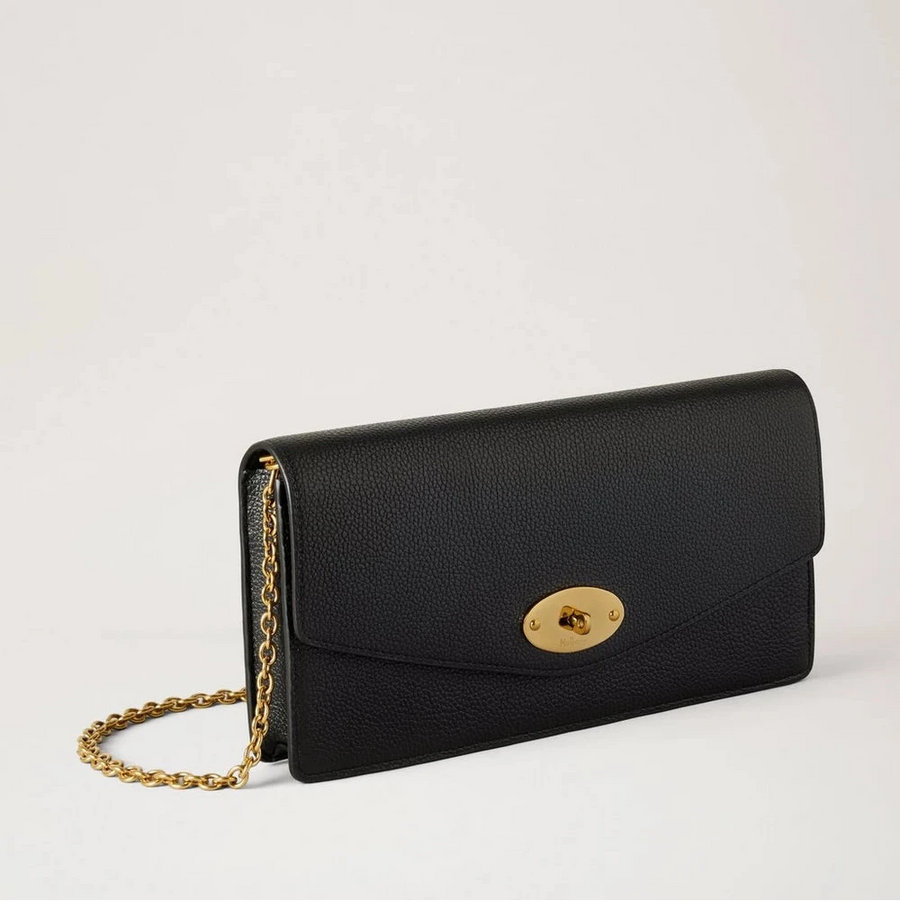Mulberry Darley Clutch Klein Klassiek Korrel Zwart