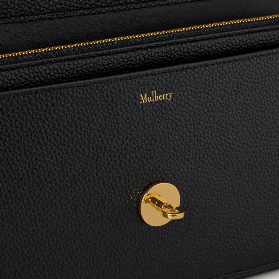 Mulberry Darley Clutch Klein Klassiek Korrel Zwart