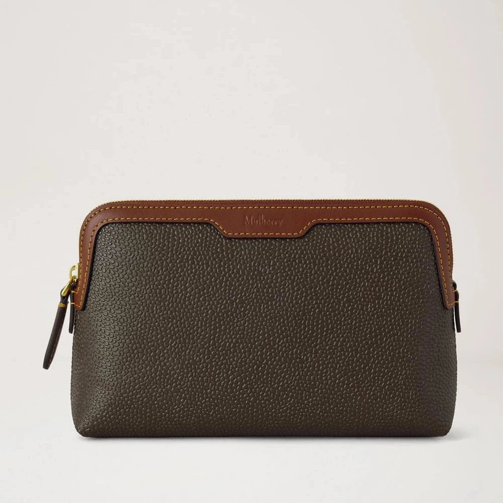 Mulberry Kleine cosmetic pouch Scotchgrain Mole & Cognac 