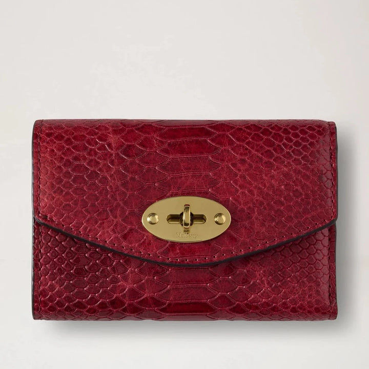 Mulberry Darley Gevouwen multicard portemonnee gewaxte slang Appelrood 