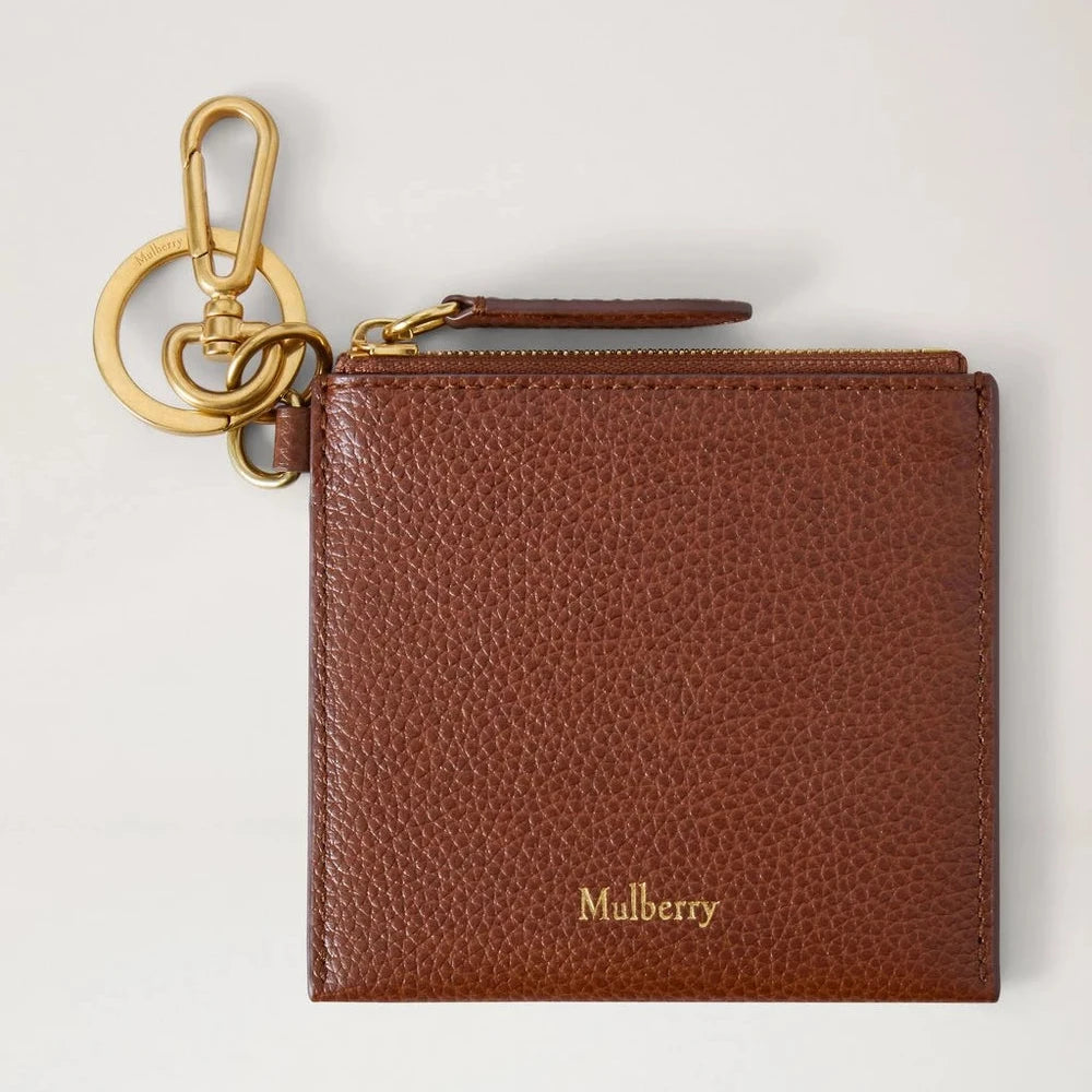 Mulberry Clip Zipped Creditcardetui Eiken Tweekleurig Small Classic Grain 