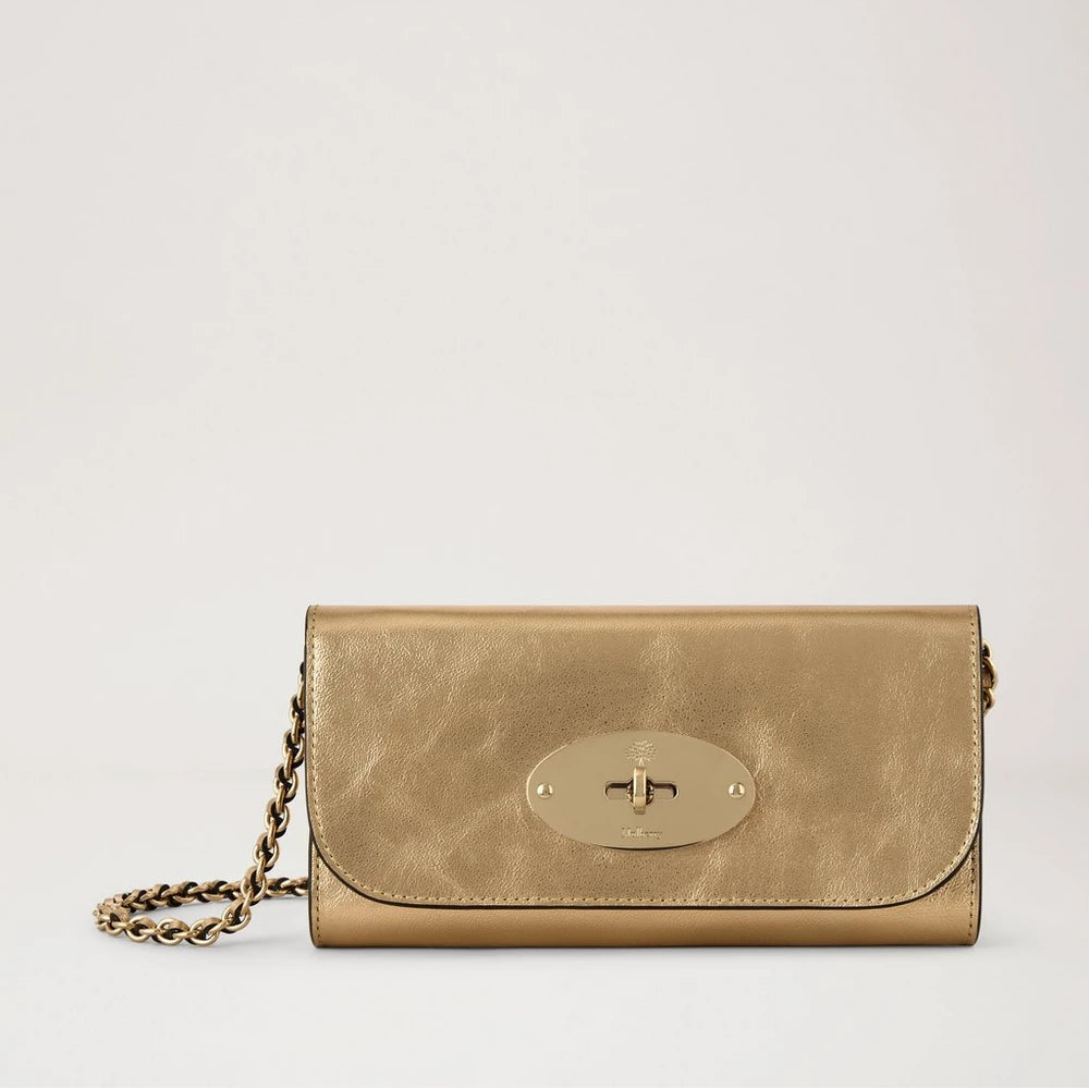Mulberry Lily Chain Wallet Somerset Gold Metallic Leather – RL9125/801Z098