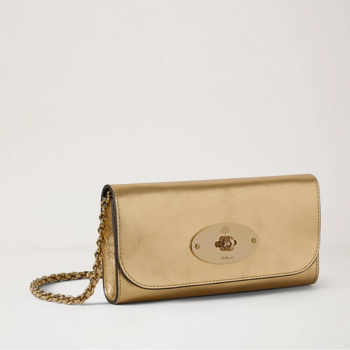 Mulberry Lily Chain Wallet Somerset Gold Metallic Leather – productafbeelding 2