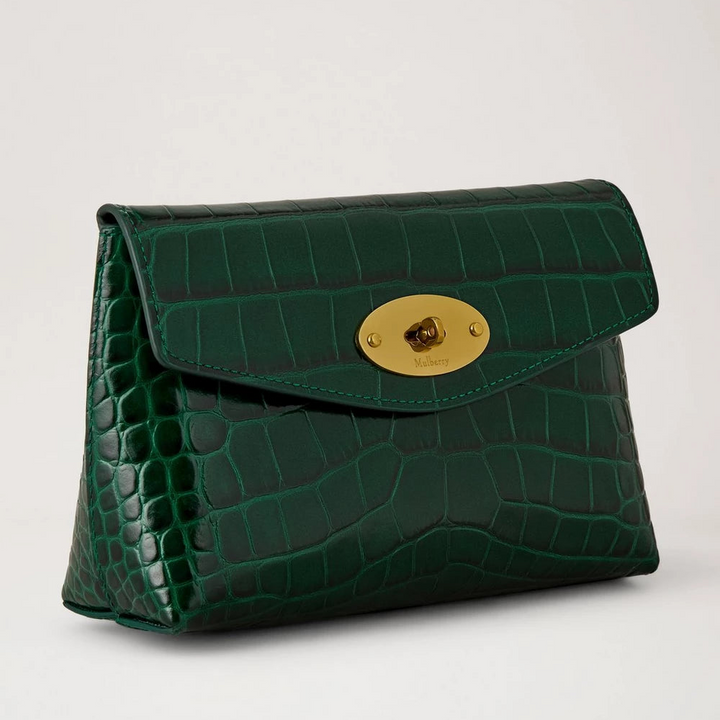 Mulberry Darley Cosmetic Pouch Emerald Shiny Croc – productafbeelding 2