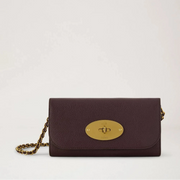 Mulberry Lily Chain Wallet Oxblood Small Classic Grain 