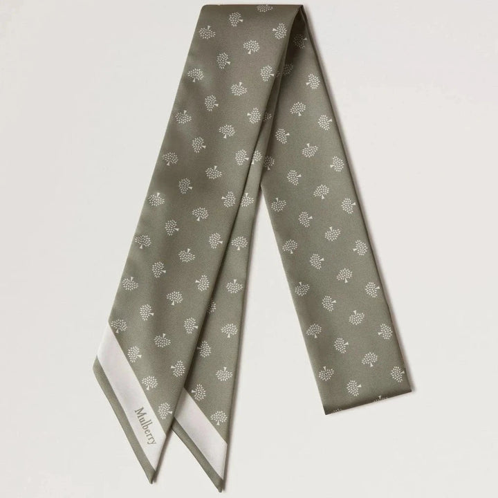 Mulberry Skinny Scarf - Mulberry Tree Linen Green Recycled Polyester