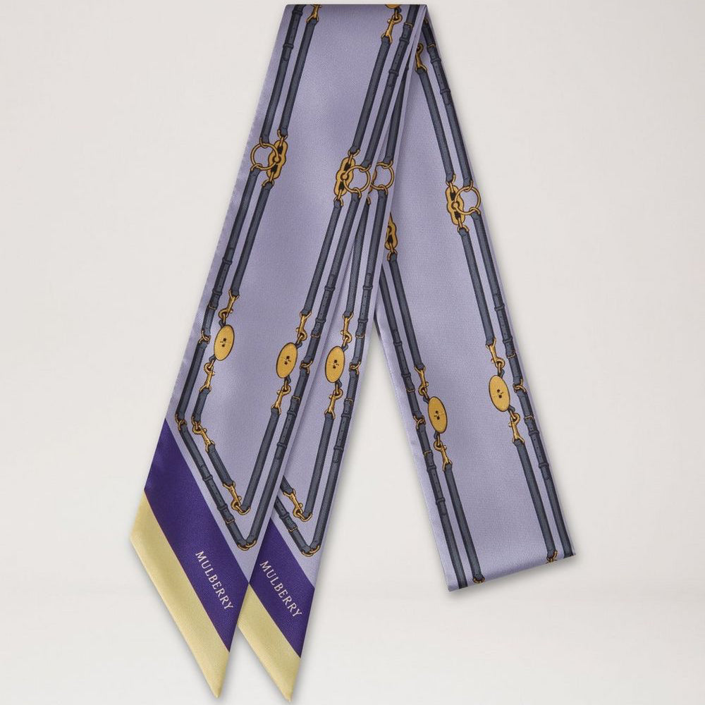 Mulberry Skinny Sjaal - Belted Border Lilac Gerecycled Polyester 