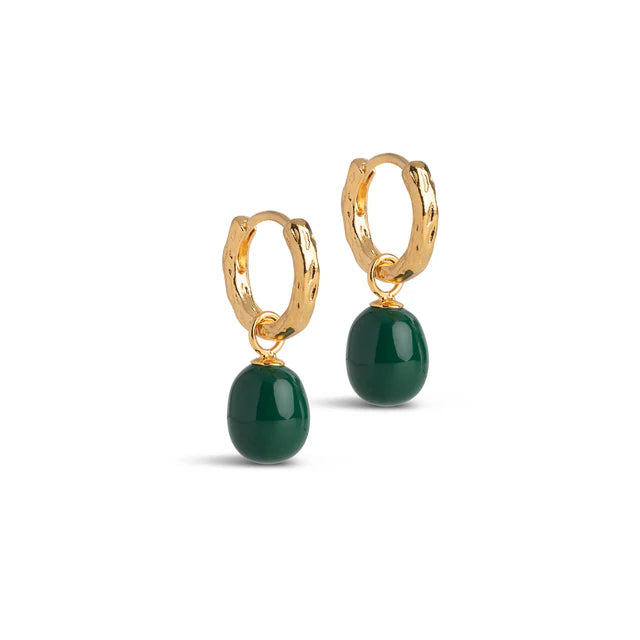 Enamel Significant Hoops Petrol Green I Forgyldt