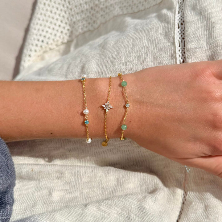 Alura Ocean Verguld armband met aventurijn en zirkonia – productafbeelding 2