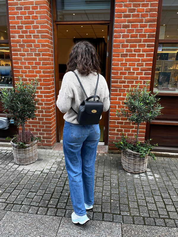 Mulberry Mini Bayswater Backpack Small Classic Grain Black
