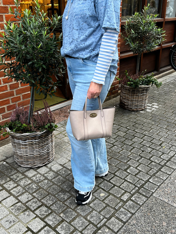 Mulberry Mini Bayswater Tote Small Classic Grain Cashmere Taupe