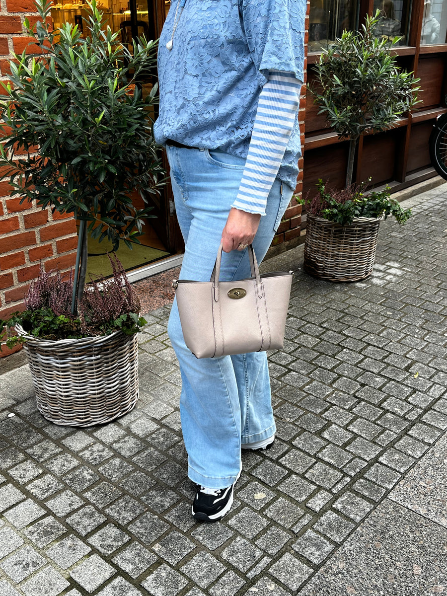 Mulberry Mini Bayswater Tote Small Classic Grain Cashmere Taupe