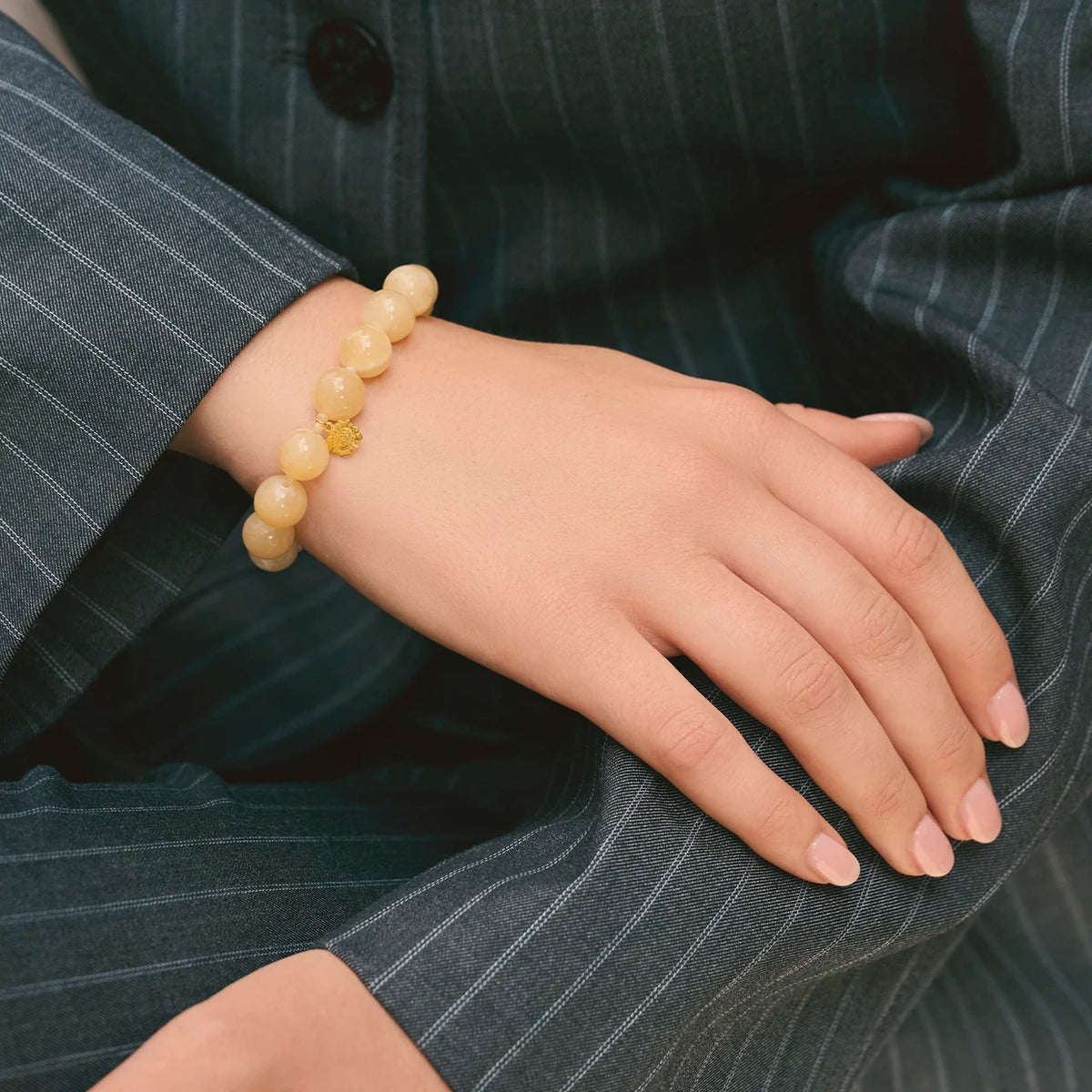 Maanesten Floria Verguld Armband met Gele Calciet – 8706A