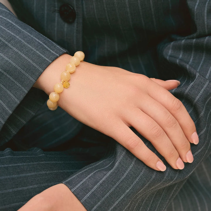 Maanesten Floria Verguld Armband met Gele Calciet – 8706A