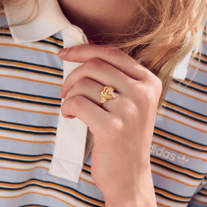 Maanesten Mabel Vergulde Ring met Hartjes 
