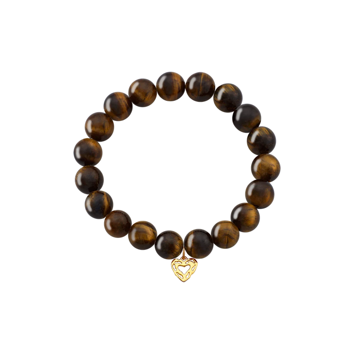 Maanesten Mary verguld armband met tijgeroogparels 