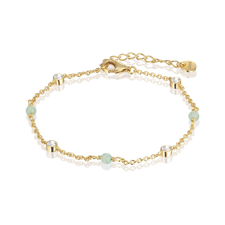Alura Ocean Verguld armband met aventurijn en zirkonia – MB0508-1