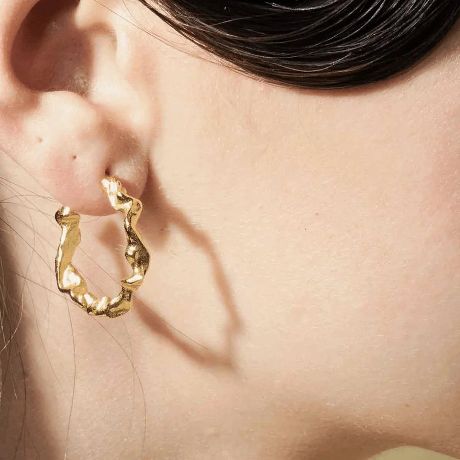 Vincent shaman gilded hoops earrings 25mm