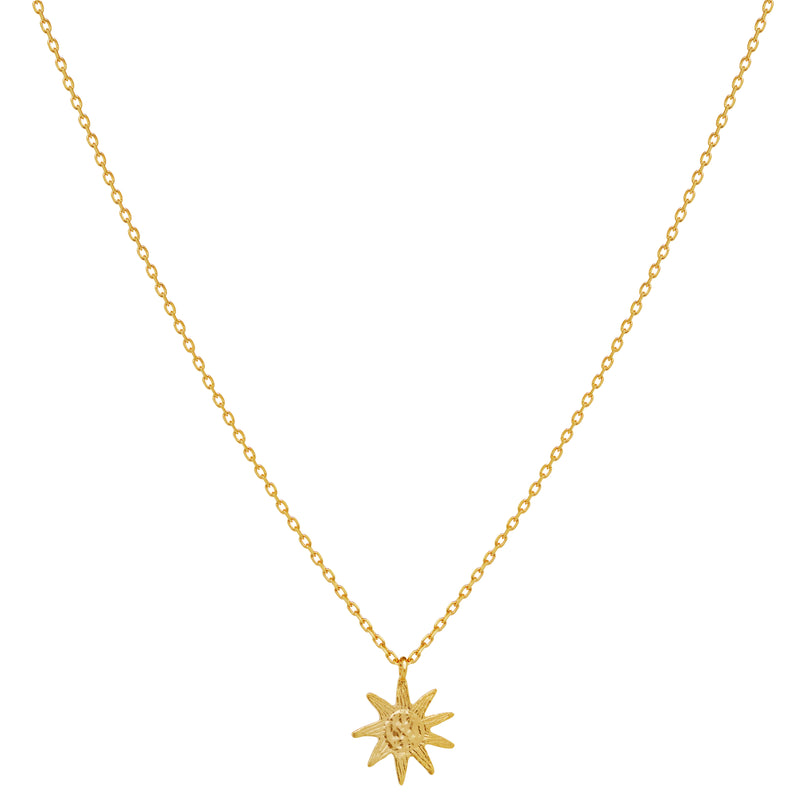Moonesten Soleima halsband Gilded Silver med Sun Pendant
