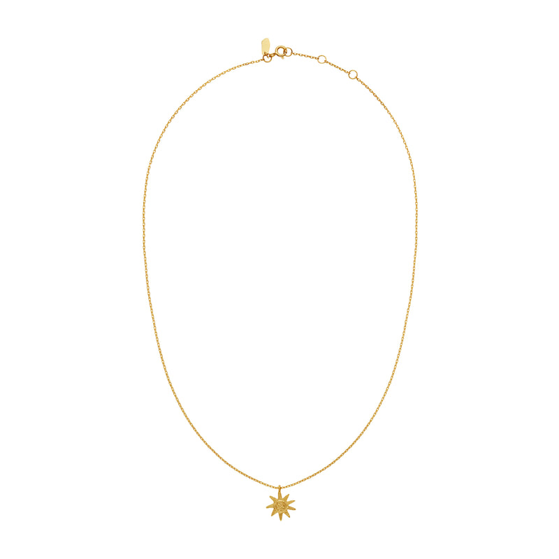 Moonesten Soleima halsband Gilded Silver med Sun Pendant