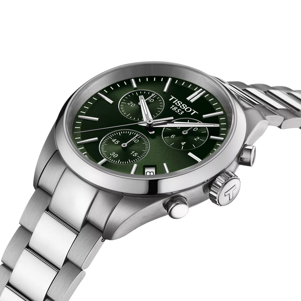 TISSOT PR 100 CHRONOGRAPH WITH GREEN DIAL