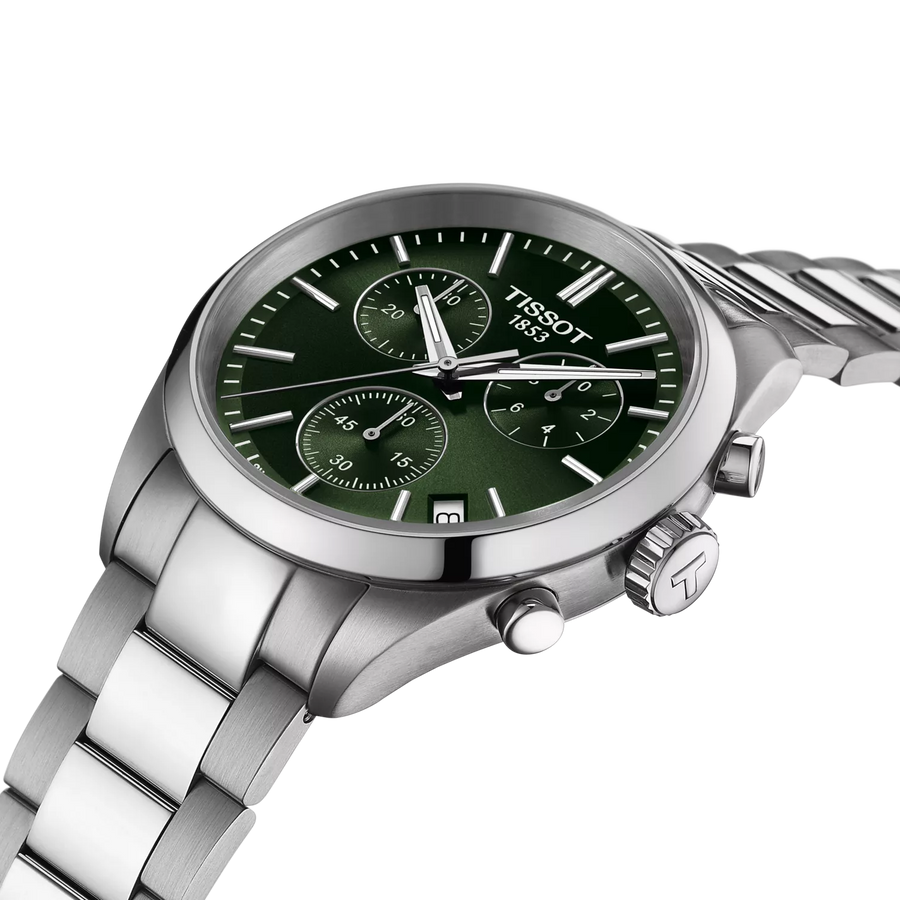 TISSOT PR 100 CHRONOGRAPH WITH GREEN DIAL