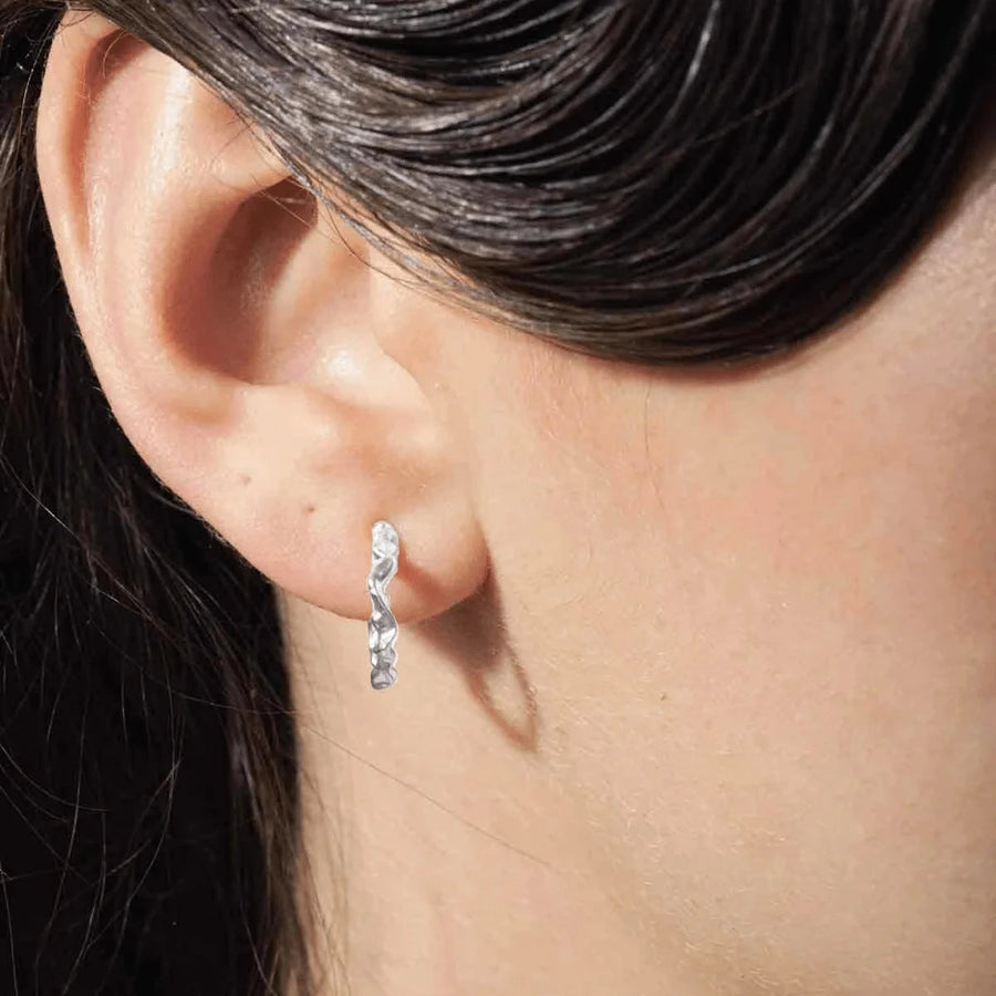 Vincent shaman hoops silver earrings small 14mm