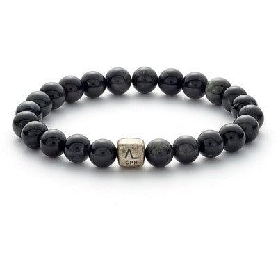 Alexander Lynggaard Armband Eagle Eye 8 mm met zwarte parels en zilveren detail, Model C00810-001