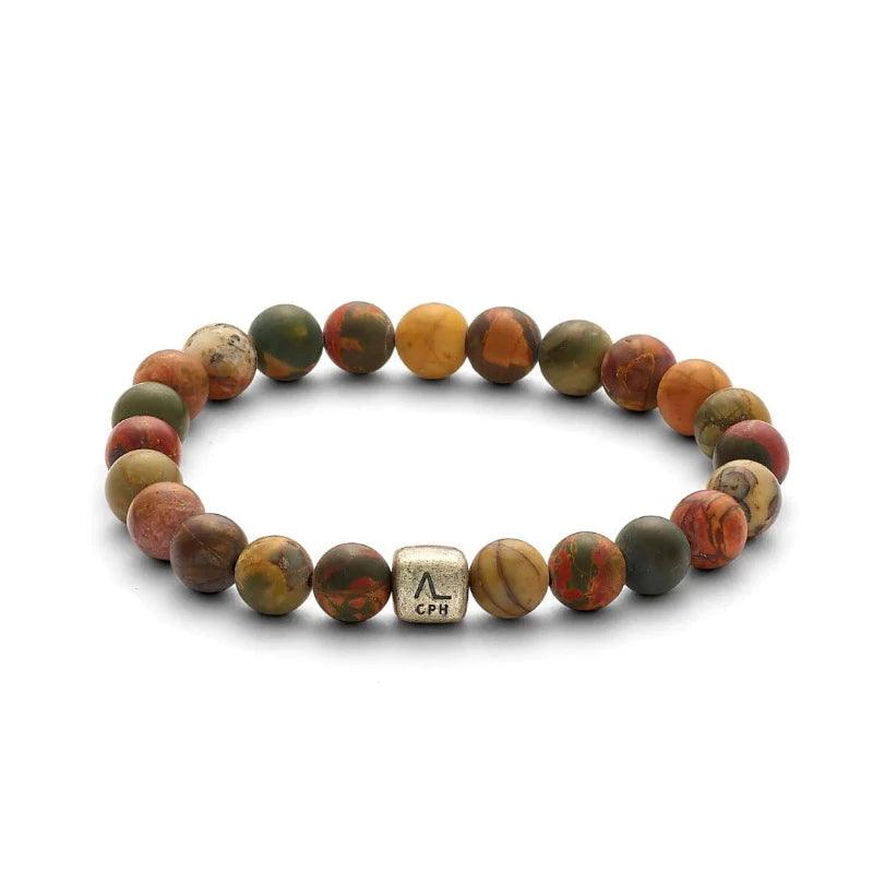 Alexander Lynggaard Armband Mauna Loa 8mm met gekleurde natuurstenen op elastisch koord, Model c00664-001-1.