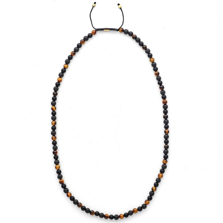 Alexander Lynggaard ketting Los Angeles 6mm met zwarte en bruine parels op een witte achtergrond. Modeld29001-1.