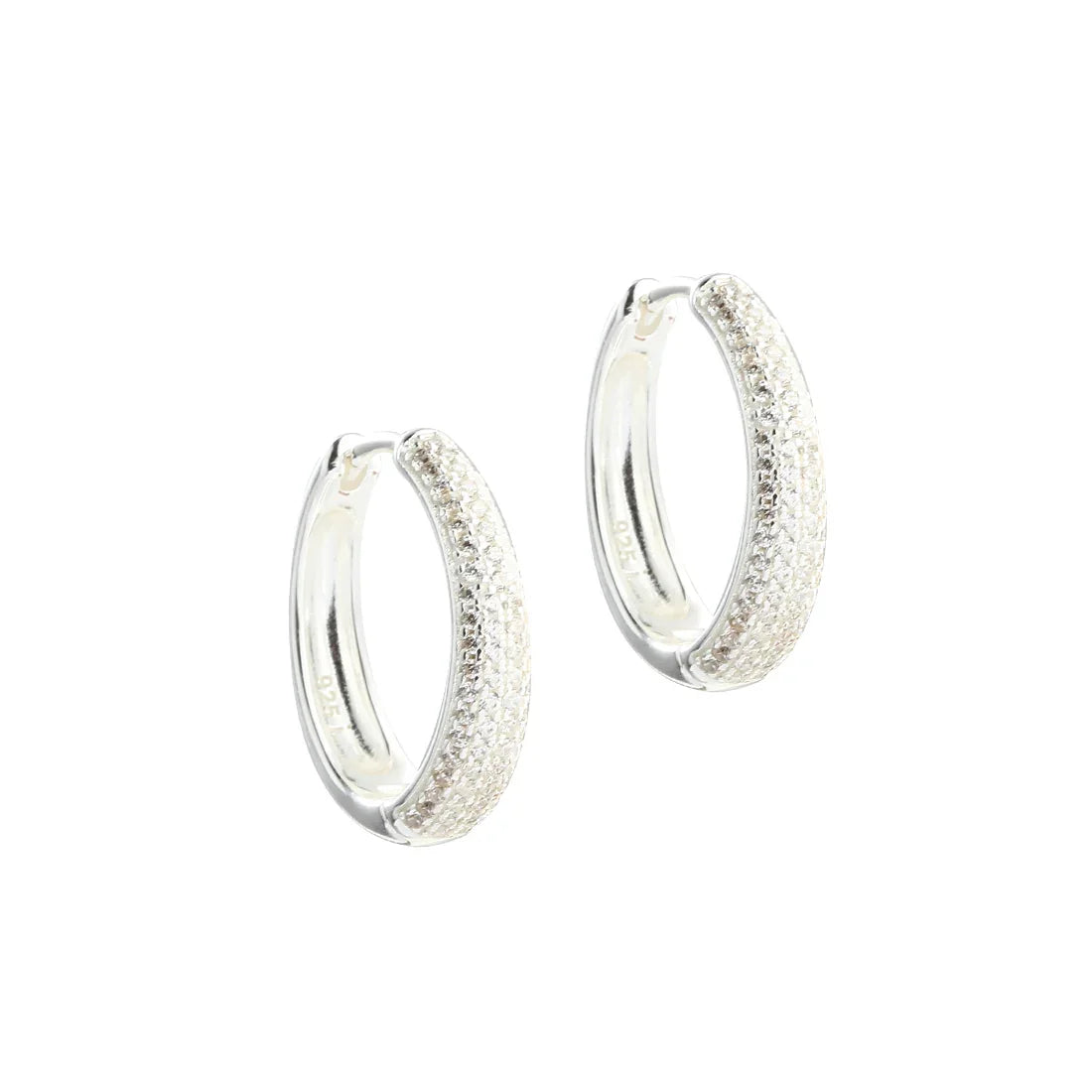 Creol øreringe sølv med klar zirkonia, elegant detalje, skinnefuldt look. Model ana1ld7nug6r5izrrpgp