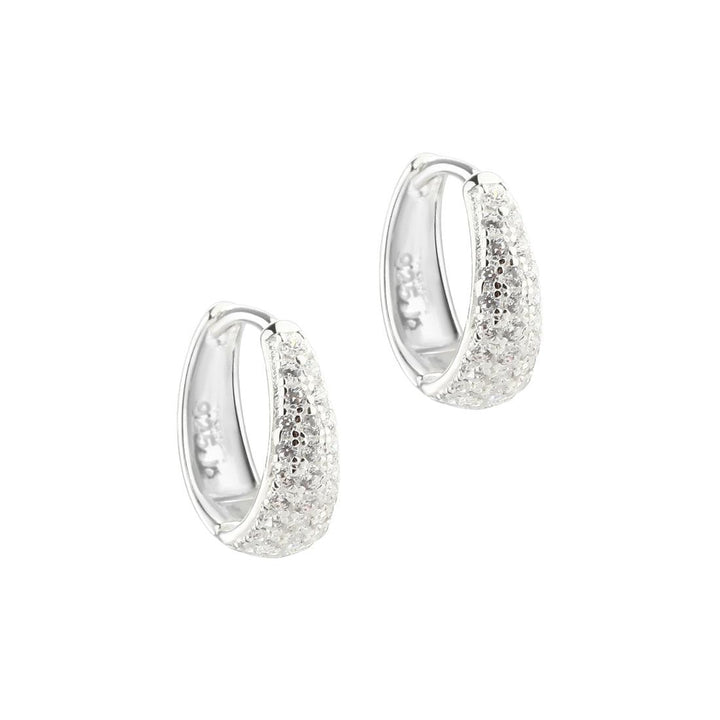 Aqua Dulce Darling Emma Small Hoop Silver, kleine oorringen in zilver met heldere stenen, model 5860-5860-1