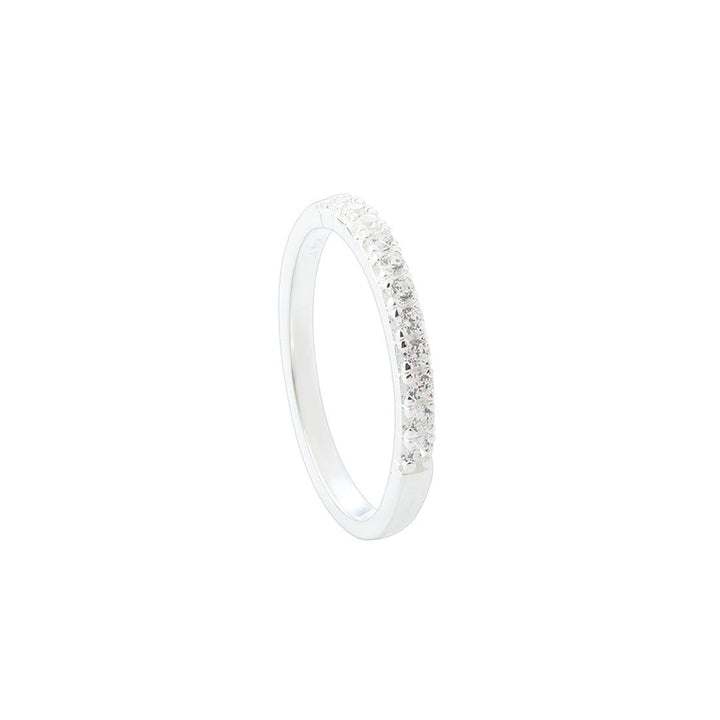 Aqua Dulce Darling Ring zilver met heldere stenen, eenvoudig en in glanzend design. Model 5985-5985-001.