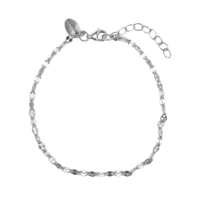 Aqua Dulce Marisol armband zilver, eenvoudige en elegante schakelarmband met verstelbare sluiting. Model 5733-1